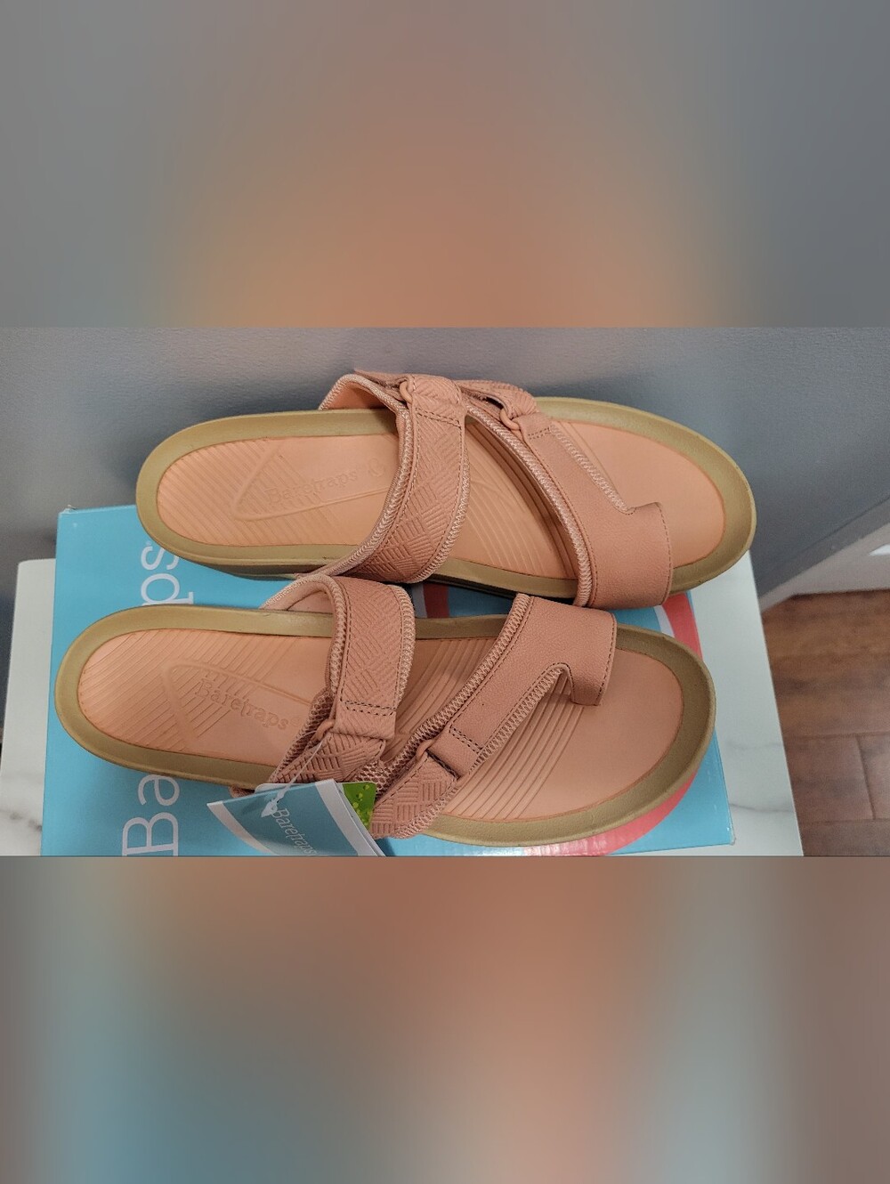 BareTraps Women’s ALOHA Size 9 Blush Pink Double-Strap Slide Sandals